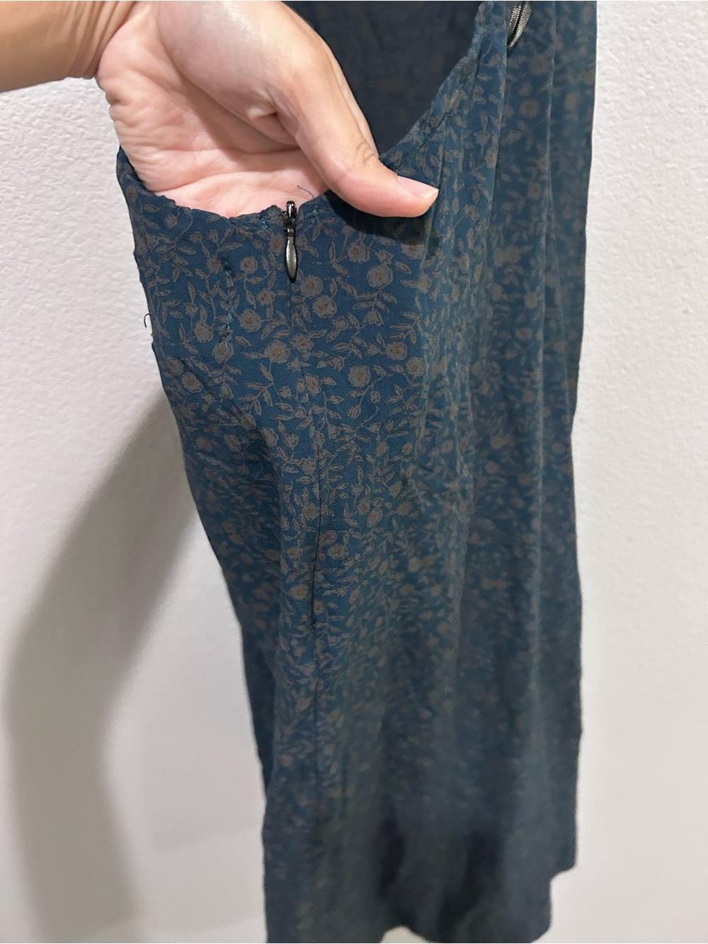 Princess Polly dark blue green Floral Midi Dress open back - Picture 10 of 11